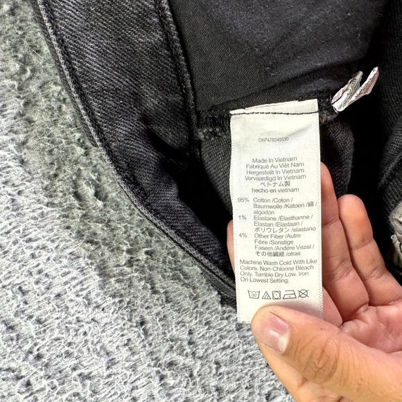 Madewell Kick Out Jeans Womens 28x28 Black Denim Cotton Curvy Straight Stretch - Picture 6 of 13